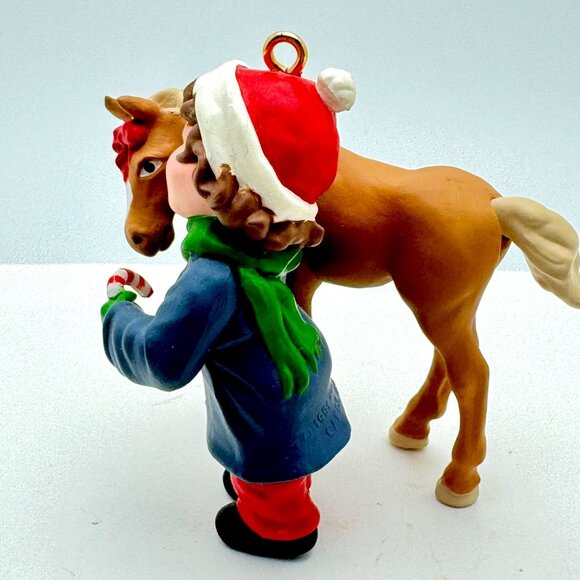 Hallmark 1991 Keepsake Ornament "Sweet Talk" Girl With Pony Handcrafted - Picture 11 of 11